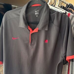 Nike Black Polo Shirt with Red Trim